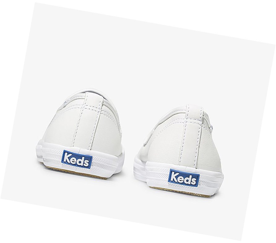 Tenis Slip On Keds Official Site Champion Cuero Mujer Blancos | DZY083574