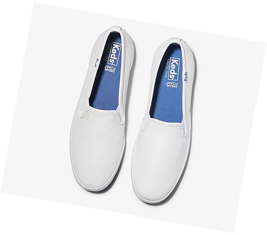 Tenis Slip On Keds Official Site Champion Cuero Mujer Blancos | DZY083574