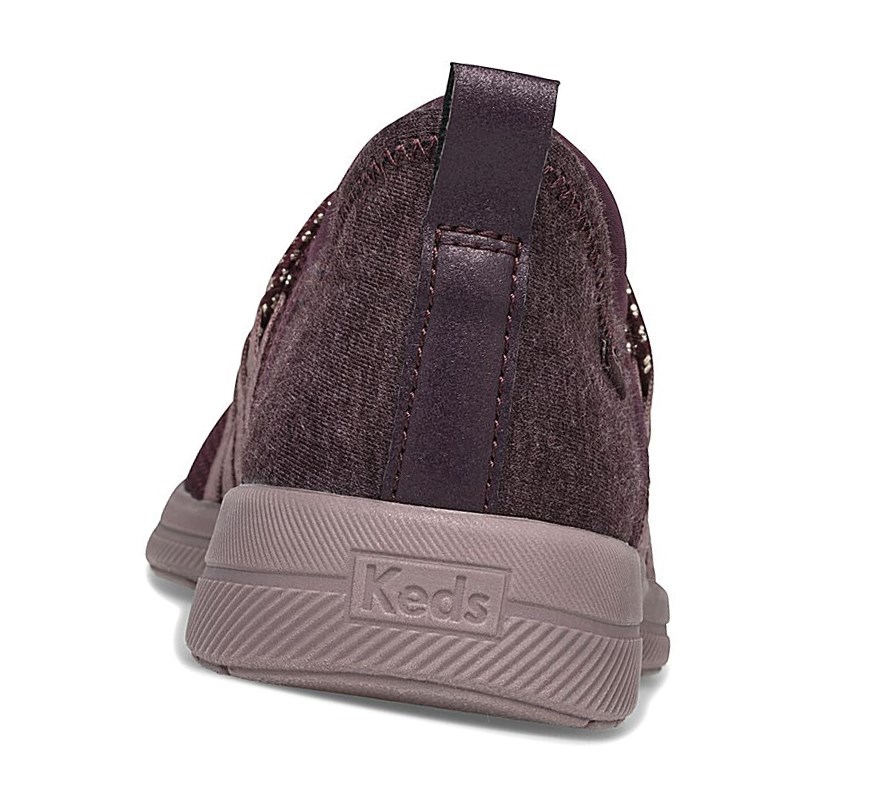 Tenis Slip On Keds Studio Lively Shimmer Mesh Athleisure Mujer Vino | ZFQ487125