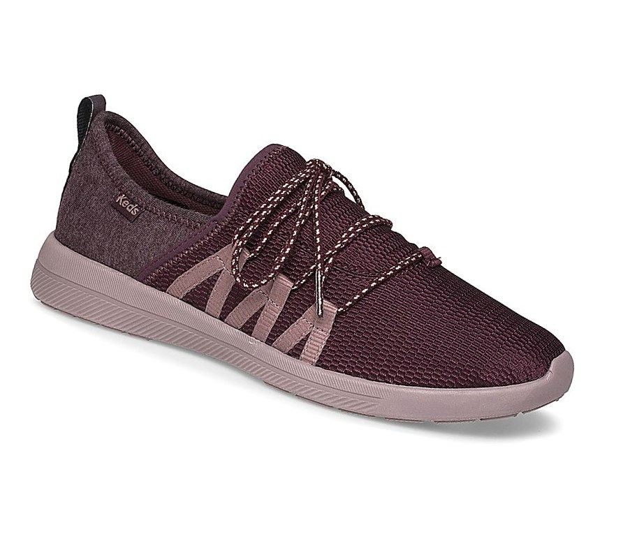 Tenis Slip On Keds Studio Lively Shimmer Mesh Athleisure Mujer Vino | ZFQ487125