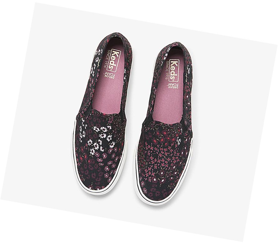 Tenis Slip On Keds Washable Double Decker Floral Mujer Negros Multicolor | IQK143528