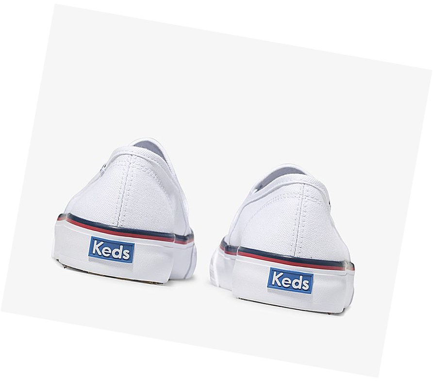 Tenis Slip On Keds Washable Double Decker Varsity Mujer Blancos | KYF940726