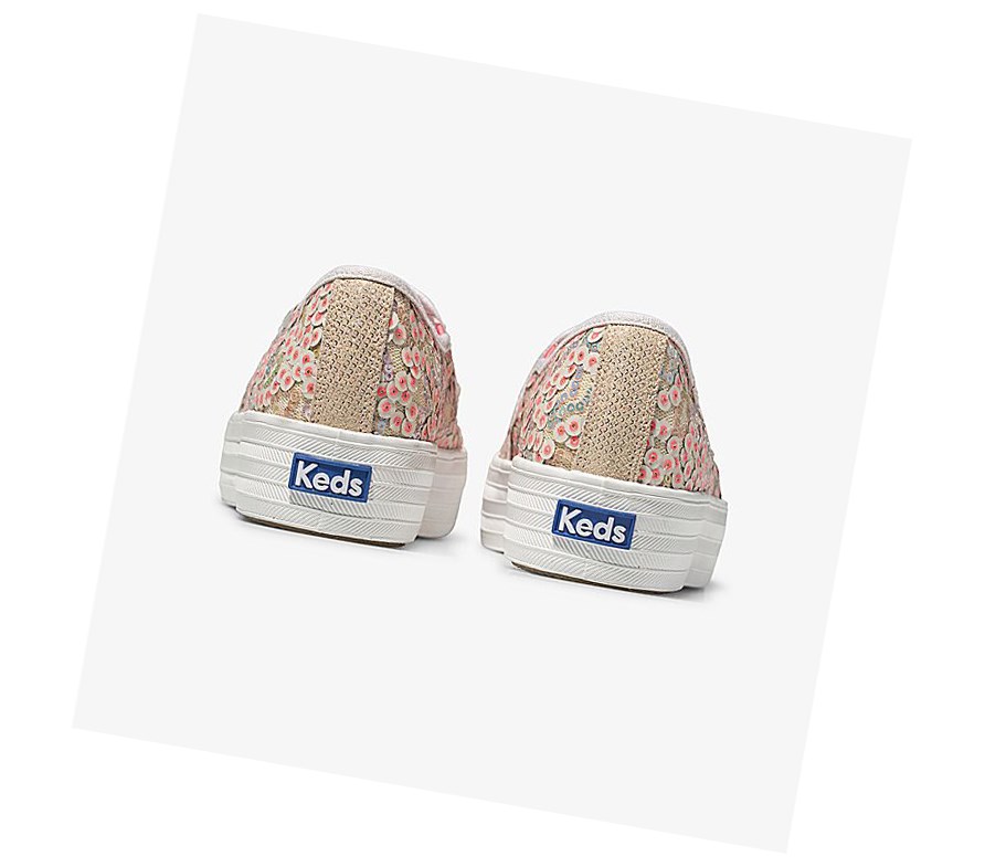 Tenis Slip On Keds x Oh Joy! Triple Decker Sequins Mujer Rosas Multicolor | EYX853790