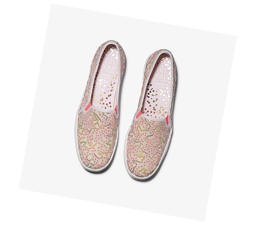 Tenis Slip On Keds x Oh Joy! Triple Decker Sequins Mujer Rosas Multicolor | EYX853790