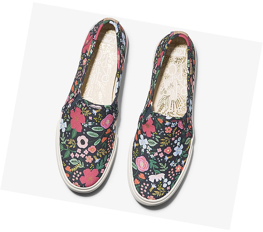 Tenis Slip On Keds x Rifle Paper Co Double Decker Wild Rose Mujer Azul Marino | MCP428761