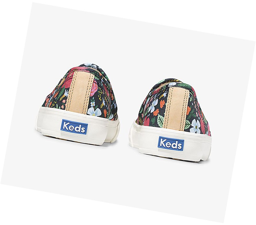 Tenis Slip On Keds x Rifle Paper Co Double Decker Wild Rose Mujer Azul Marino | MCP428761