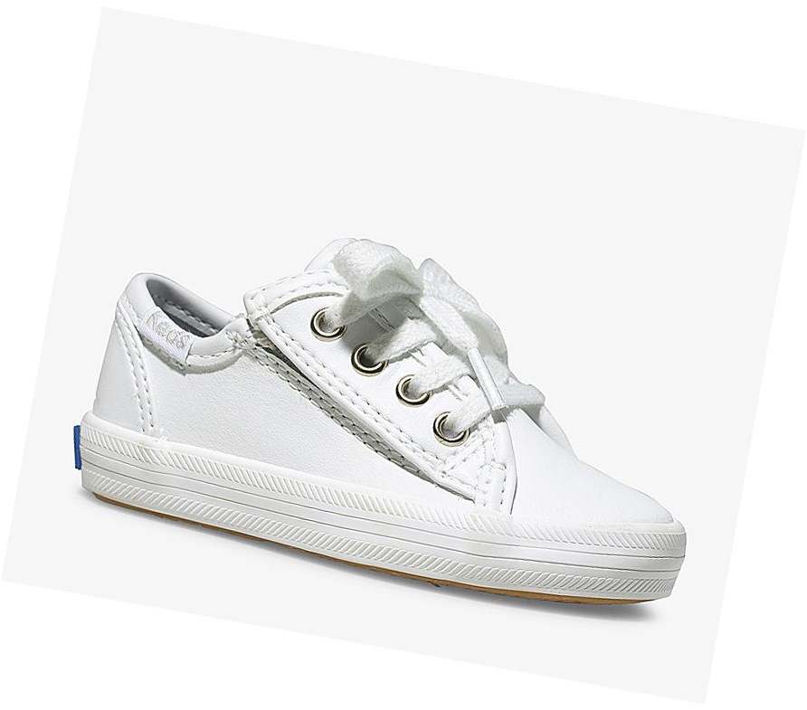 Zapatos Casuales Keds Big Kid Kickstart Core Jr. Cuero Niños Blancos | KEC182409