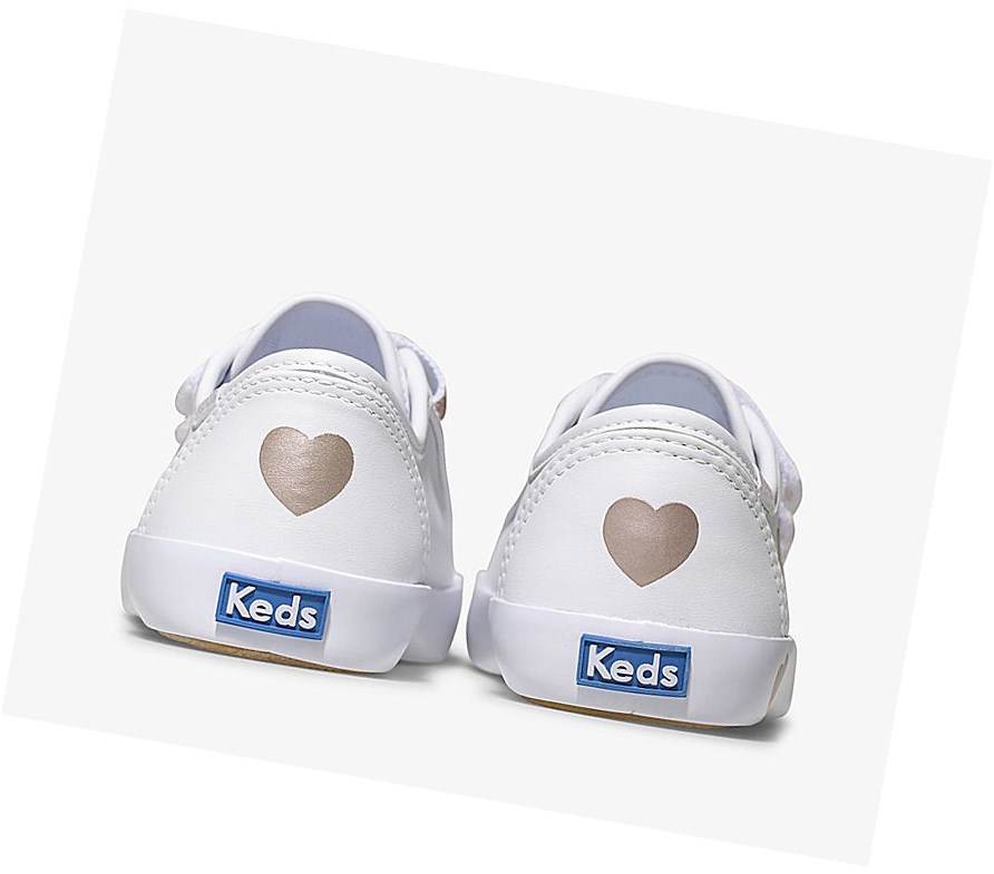 Zapatos Casuales Keds Big Kid Kickstart 3V Niños Blancos Rosas | LSP126549