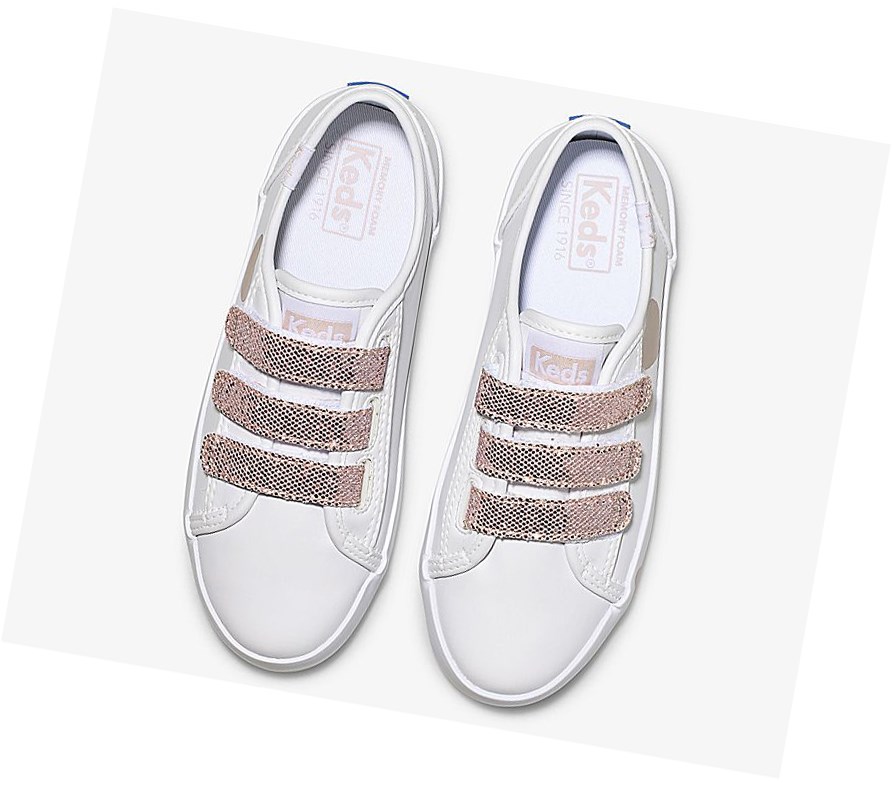 Zapatos Casuales Keds Big Kid Kickstart 3V Niños Blancos Rosas | LSP126549