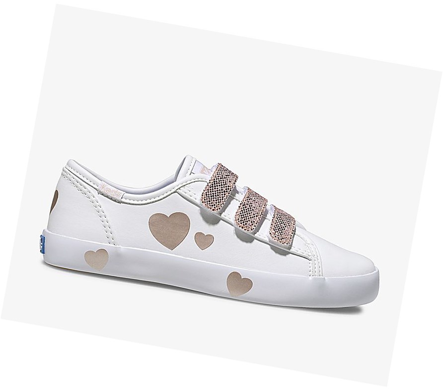 Zapatos Casuales Keds Big Kid Kickstart 3V Niños Blancos Rosas | LSP126549