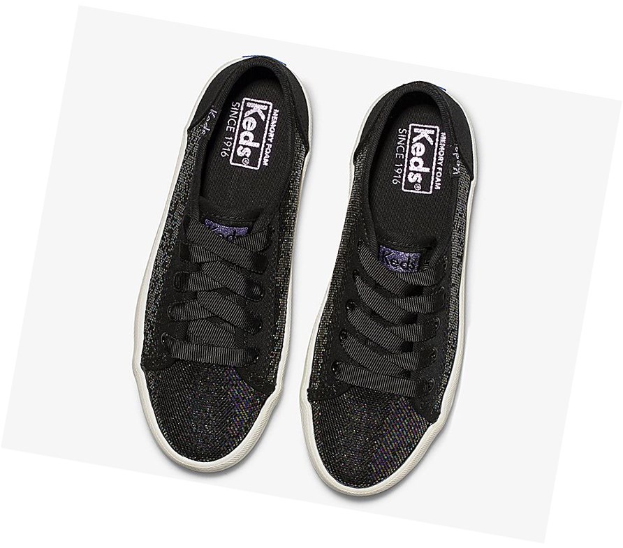 Zapatos Casuales Keds Big Kid Kickstart Metallic Sparkle Niños Negros | UGC762510