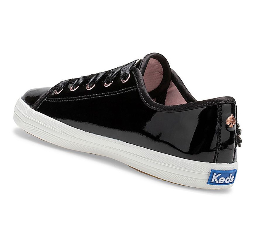 Zapatos Casuales Keds Big Kid x kate spade new york Kickstart Charol Cuero Niños Negros | EUO910725