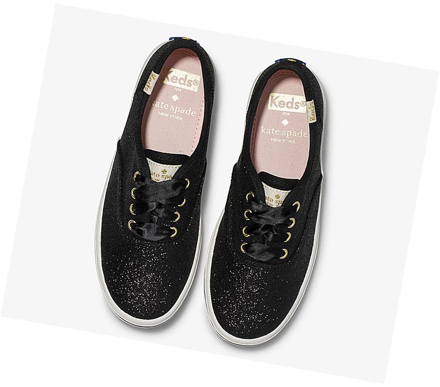 Zapatos Casuales Keds Big Kid x kate spade new york Champion Glitter Niños Negros | KJN318265