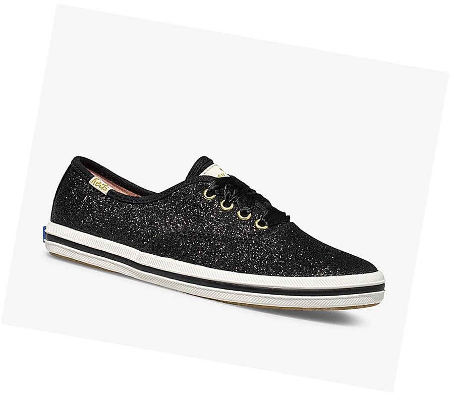 Zapatos Casuales Keds Big Kid x kate spade new york Champion Glitter Niños Negros | KJN318265