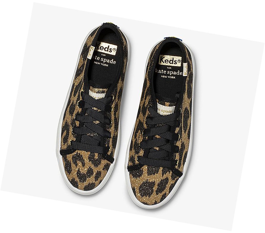 Zapatos Casuales Keds Big Kid x kate spade new york Kickstart Glitter Leopard Niños Leopardo | QAB548397