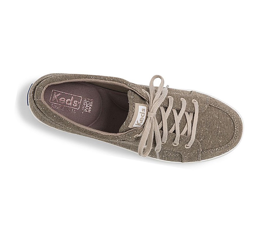 Zapatos con Cordones Keds Center Algodon Slub Comodidad Mujer Amarillos | UPQ381572