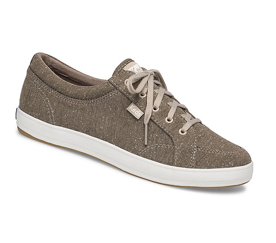 Zapatos con Cordones Keds Center Algodon Slub Comodidad Mujer Amarillos | UPQ381572