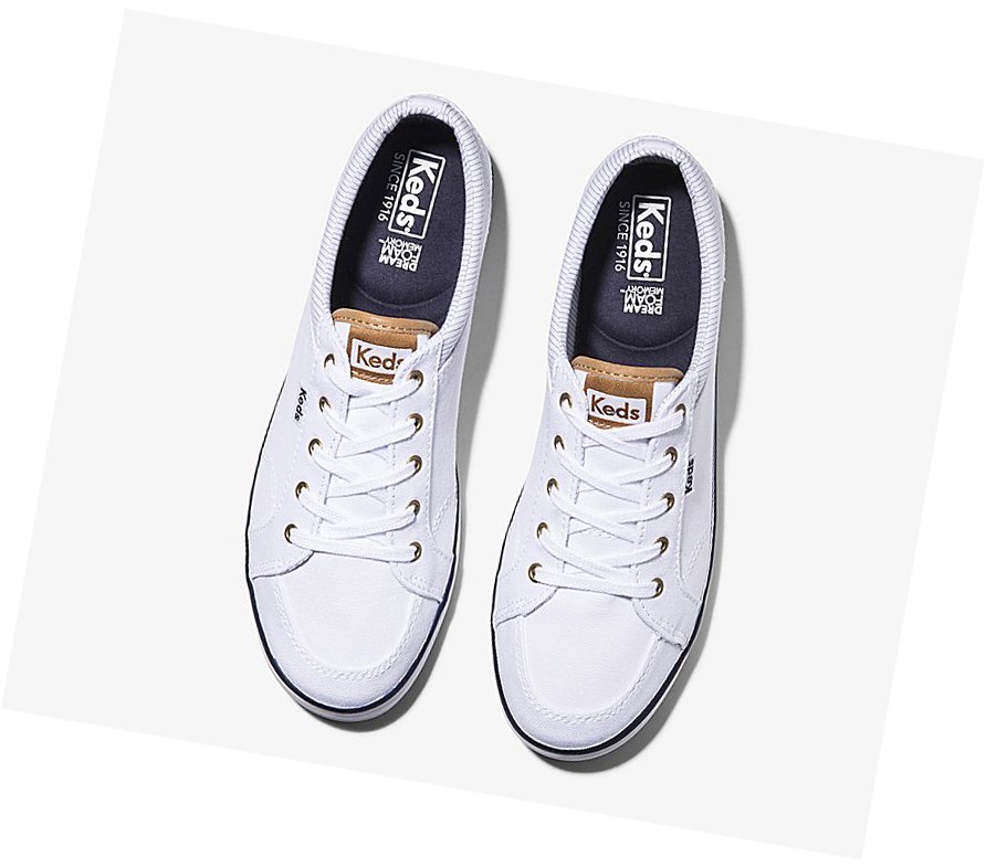 Zapatos con Cordones Keds Center Comodidad Mujer Blancos | LYX286170