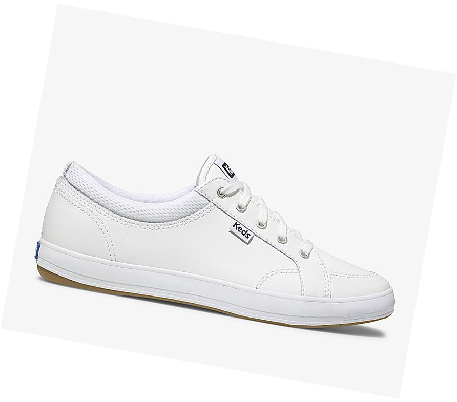 Zapatos con Cordones Keds Center Cuero Mujer Blancos | LMK251804