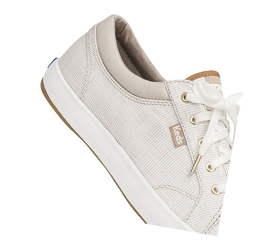 Zapatos con Cordones Keds Center Ticking Stripe Comodidad Mujer Amarillos | ATH815940