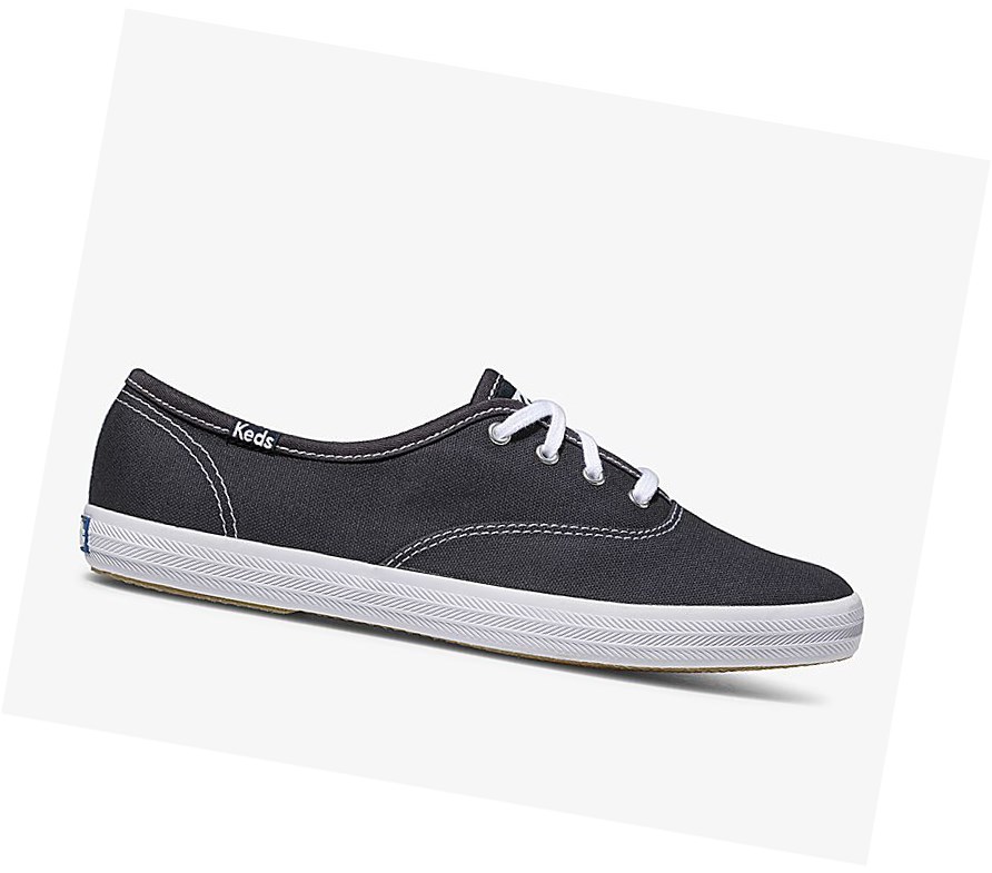 Zapatos con Cordones Keds Champion Lona Originales Mujer Azul Marino | BLH342890