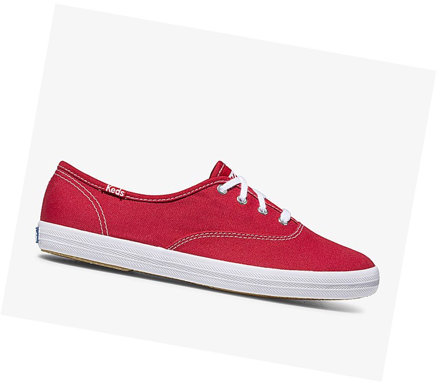 Zapatos con Cordones Keds Champion Lona Originales Mujer Rojos | OWF045827