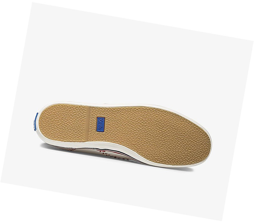 Zapatos con Cordones Keds Champion Pennant Cuero Mujer Blancos | HQW857691