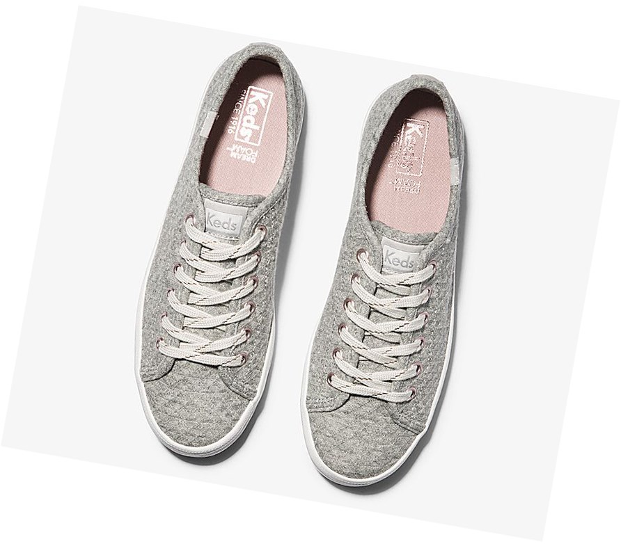 Zapatos con Cordones Keds Kickstart Triangle Jersey Mujer Grises | LMD541708