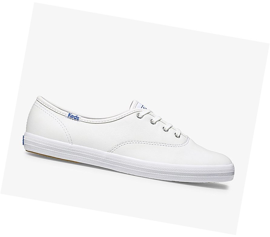 Zapatos con Cordones Keds Official Site Champion Cuero Mujer Blancos | DYM132896