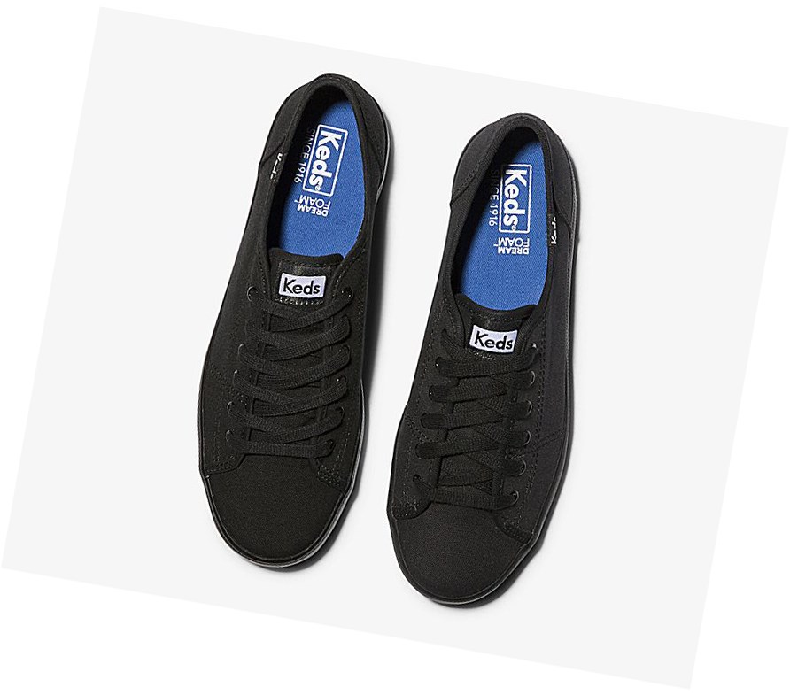 Zapatos con Cordones Keds Washable Kickstart Mujer Negros | JXQ480361